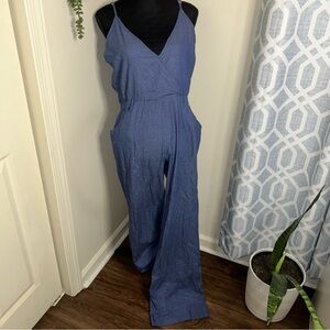 Women’s sleeveless chambray jumpsuit